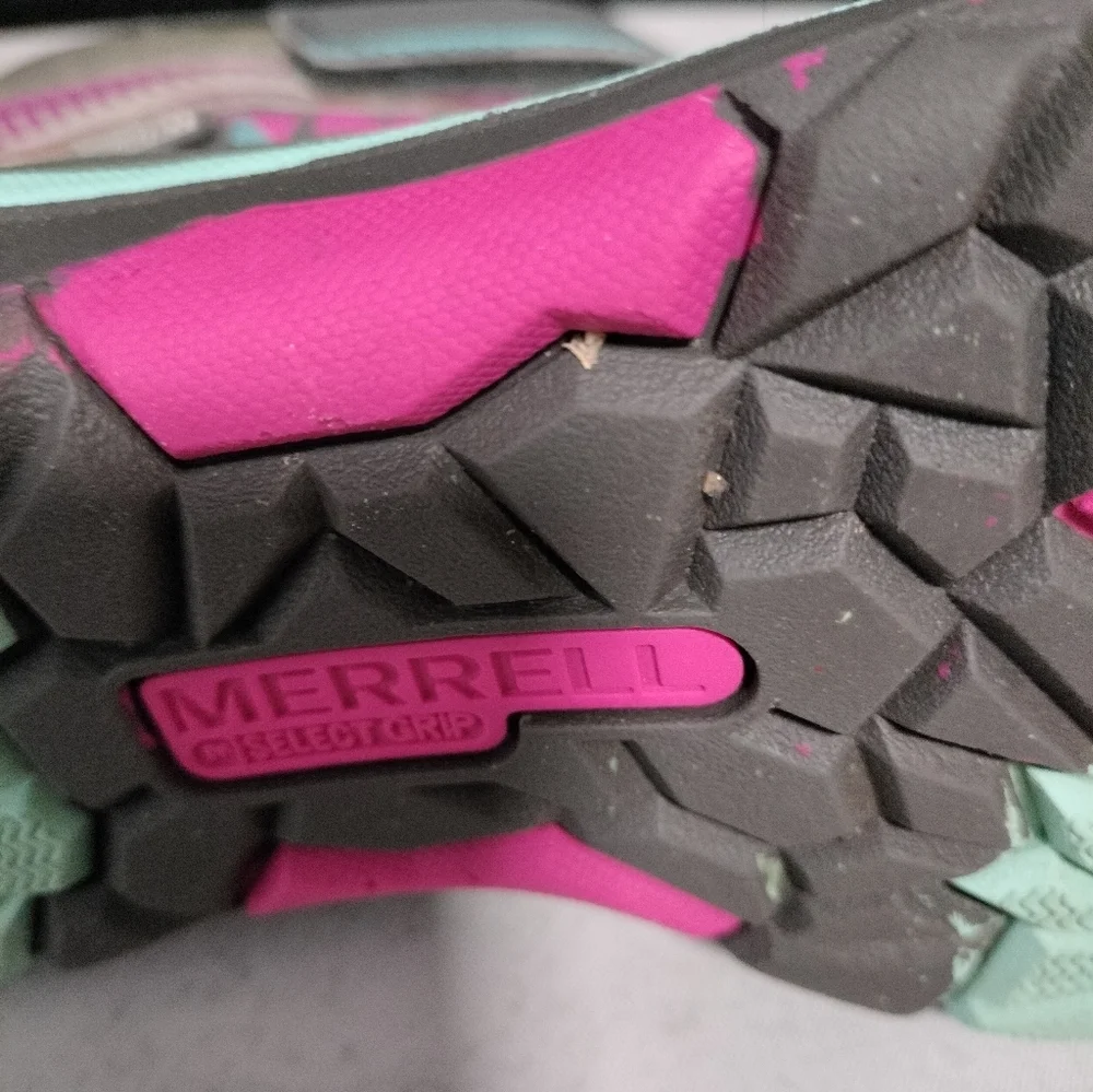 Merrell Select Dry Gray, Pink & Aqua Winter Boots YouthGirls Sz 4M Youth Hiking